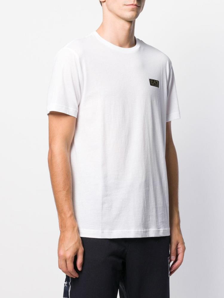 Camiseta Ea7 Emporio Armani Front Logo Hombre Blancas | JWC9U72X