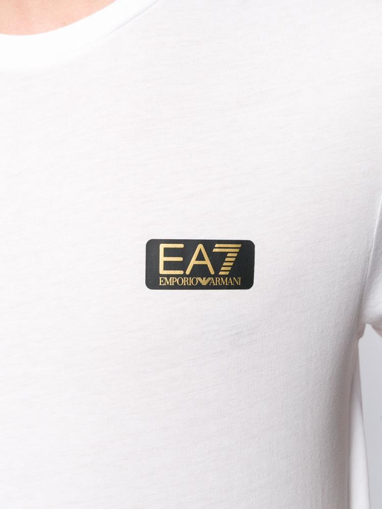 Camiseta Ea7 Emporio Armani Front Logo Hombre Blancas | JWC9U72X