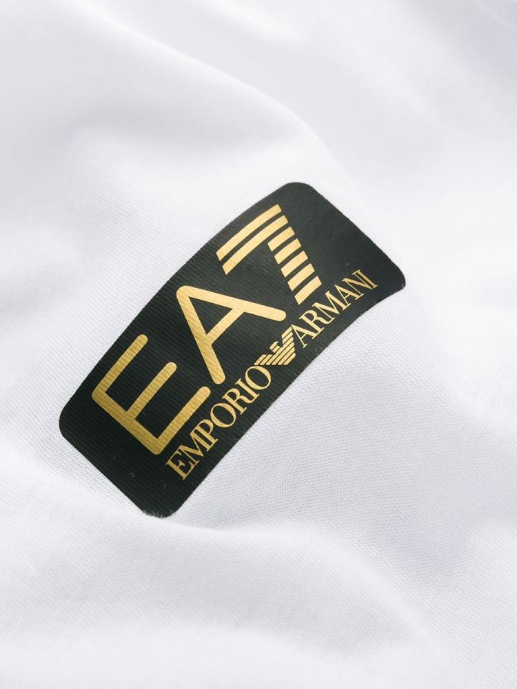 Camiseta Ea7 Emporio Armani Front Logo Hombre Blancas | JWC9U72X