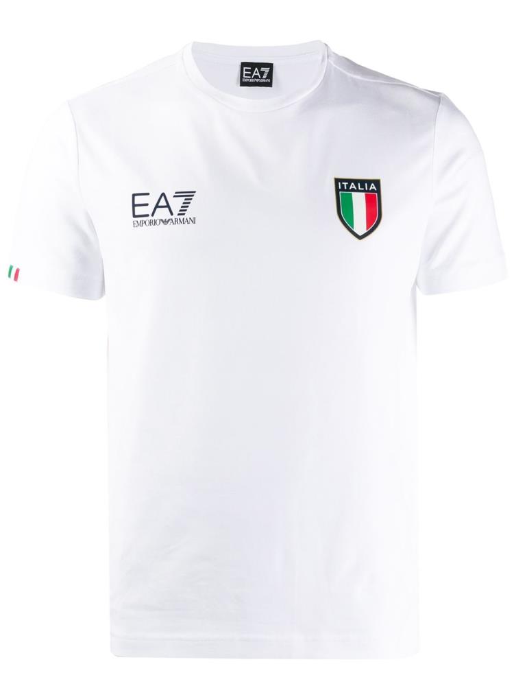 Camiseta Ea7 Emporio Armani Italia Hombre Blancas | 6TF2X3BU