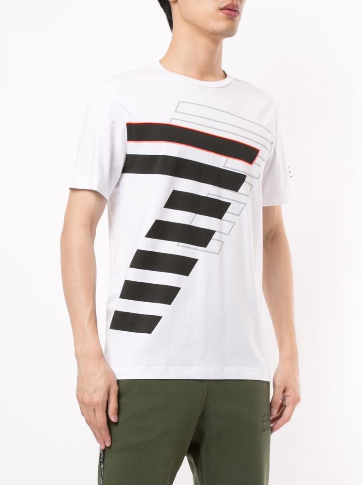 Camiseta Ea7 Emporio Armani Jersey Logo Hombre Blancas | NTD4N0UJ