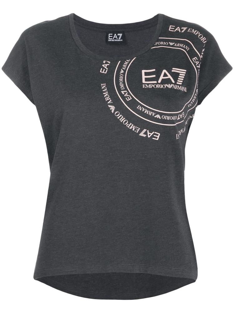 Camiseta Ea7 Emporio Armani Logo Print Mujer Gris | 4I0E1YIS