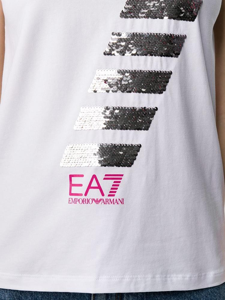 Camiseta Ea7 Emporio Armani Logo Mujer Blancas | 5SOW12FE