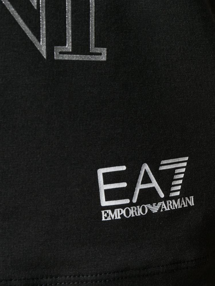 Camiseta Ea7 Emporio Armani Logo Print Mujer Negras | ATA3XOX0