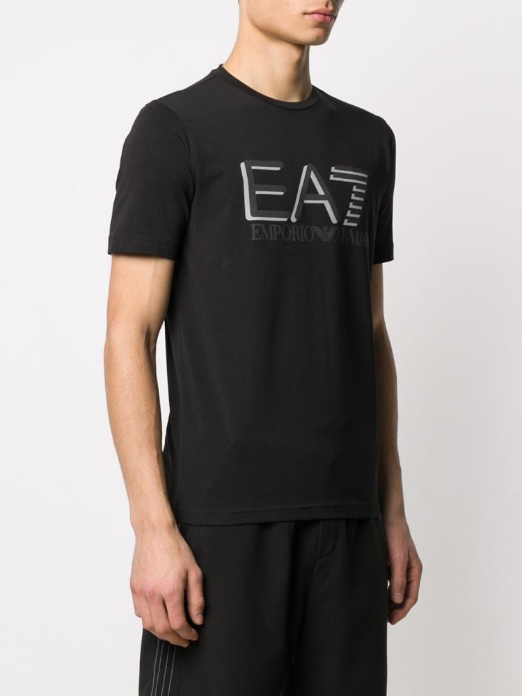 Camiseta Ea7 Emporio Armani Logo Print Hombre Negras | C8URBK36