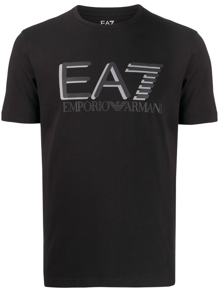 Camiseta Ea7 Emporio Armani Logo Print Hombre Negras | C8URBK36