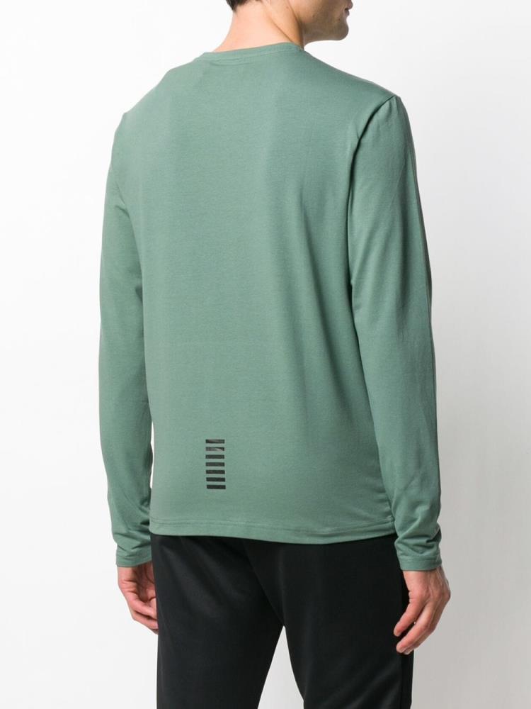 Camiseta Ea7 Emporio Armani Logo Print Long Sleeve Hombre Verde | GGZRDGFE