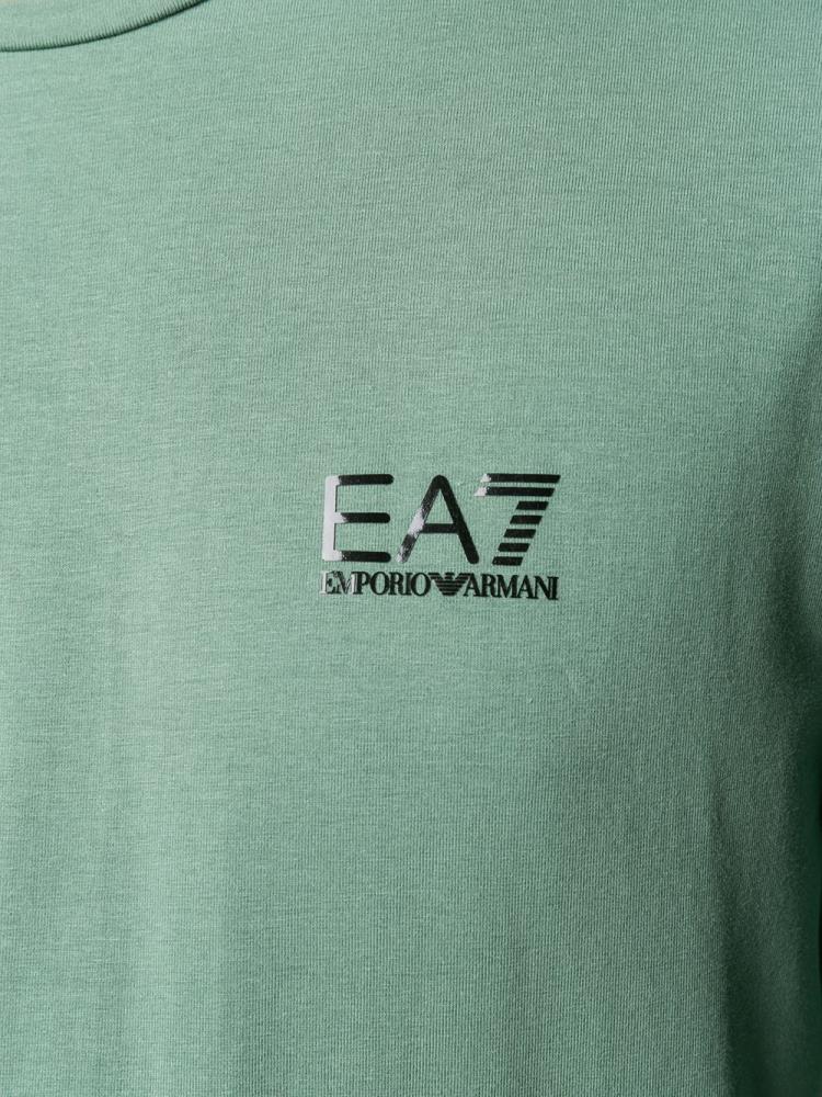 Camiseta Ea7 Emporio Armani Logo Print Long Sleeve Hombre Verde | GGZRDGFE