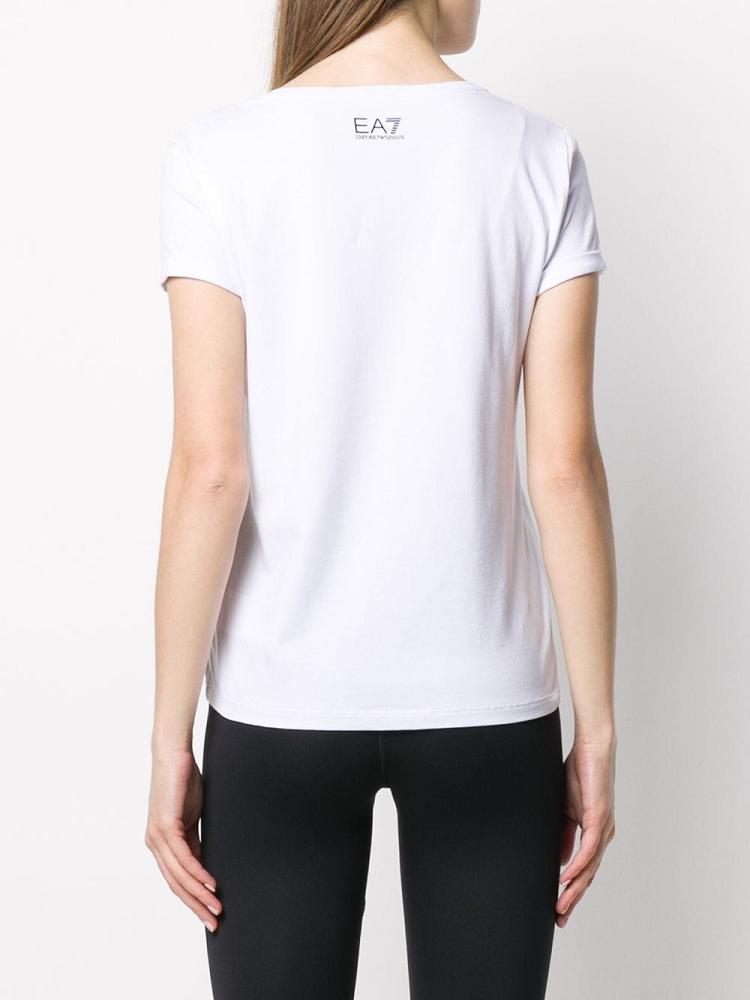 Camiseta Ea7 Emporio Armani Logo Mujer Blancas | IKM83VM3