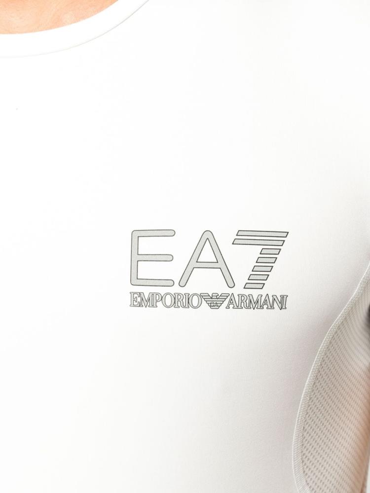 Camiseta Ea7 Emporio Armani Logo Print Hombre Blancas | IRQ86393