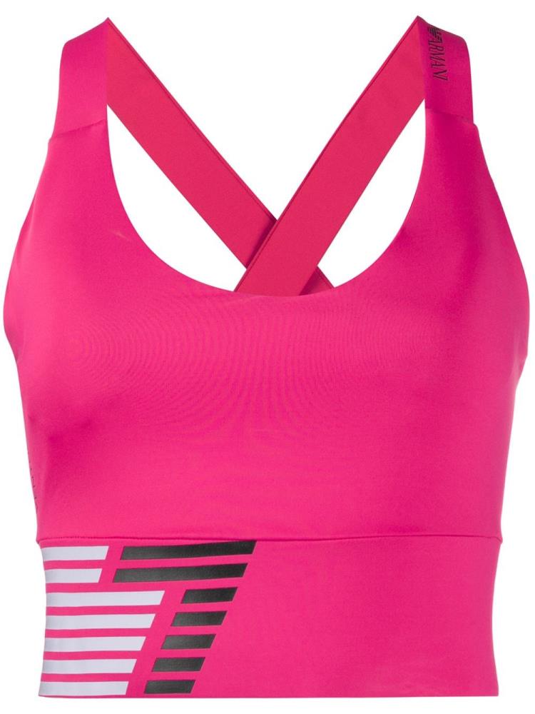 Camiseta Ea7 Emporio Armani Logo Cross Back Sports Bra Mujer Rosas | LZB28L1Z