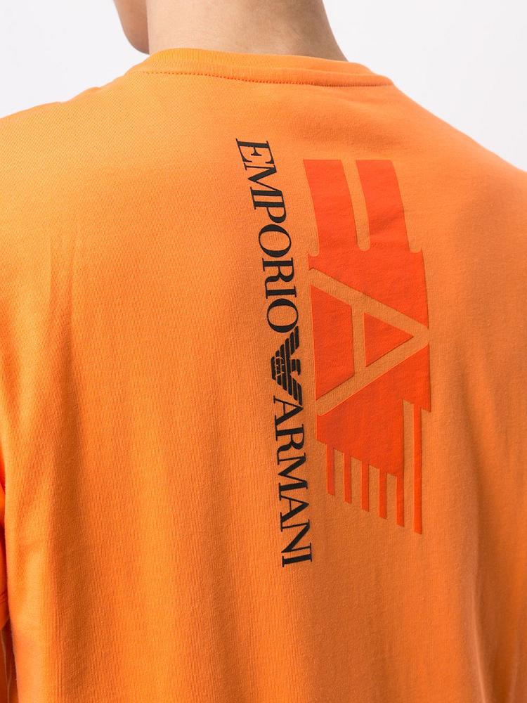 Camiseta Ea7 Emporio Armani Logo Print Hombre Naranjas | OFIGZMQD