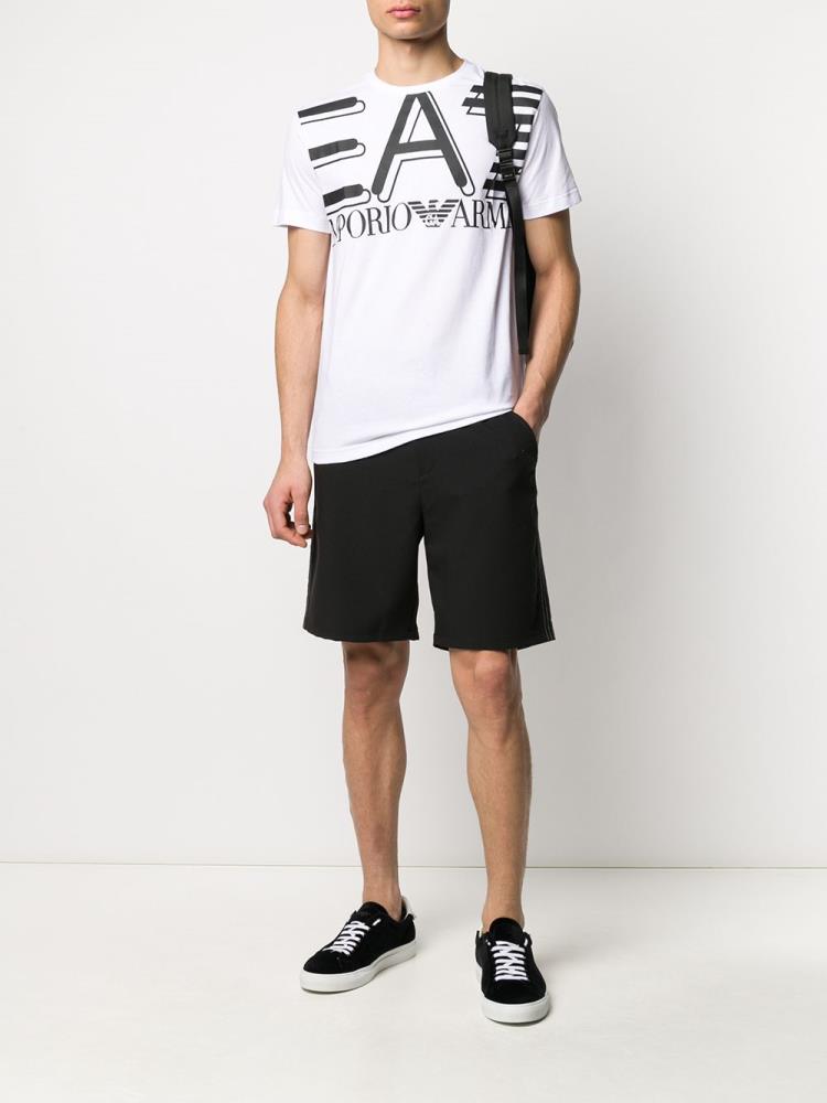 Camiseta Ea7 Emporio Armani Logo Print Hombre Blancas | PP0HW1XE