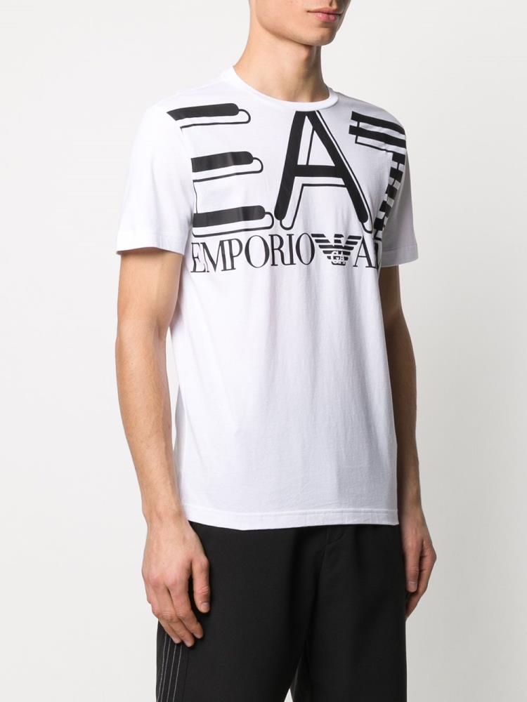 Camiseta Ea7 Emporio Armani Logo Print Hombre Blancas | PP0HW1XE