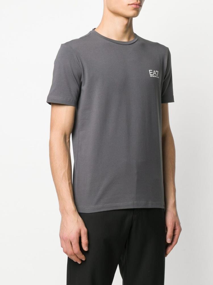 Camiseta Ea7 Emporio Armani Logo Print Hombre Gris | TZK1E0ER