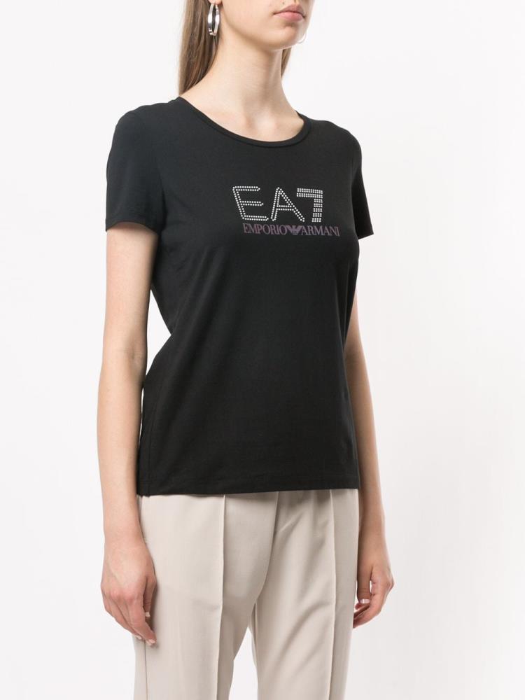 Camiseta Ea7 Emporio Armani Logo Mujer Negras | URDXBS2E