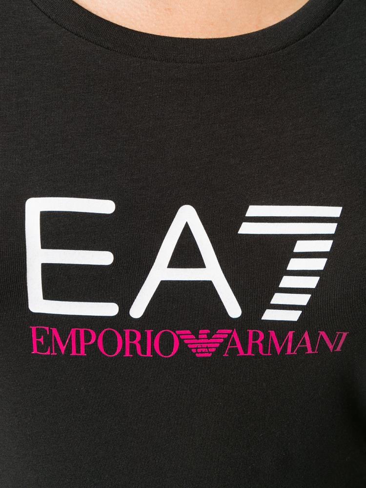 Camiseta Ea7 Emporio Armani Logo Print Mujer Negras | V4A0RVVI