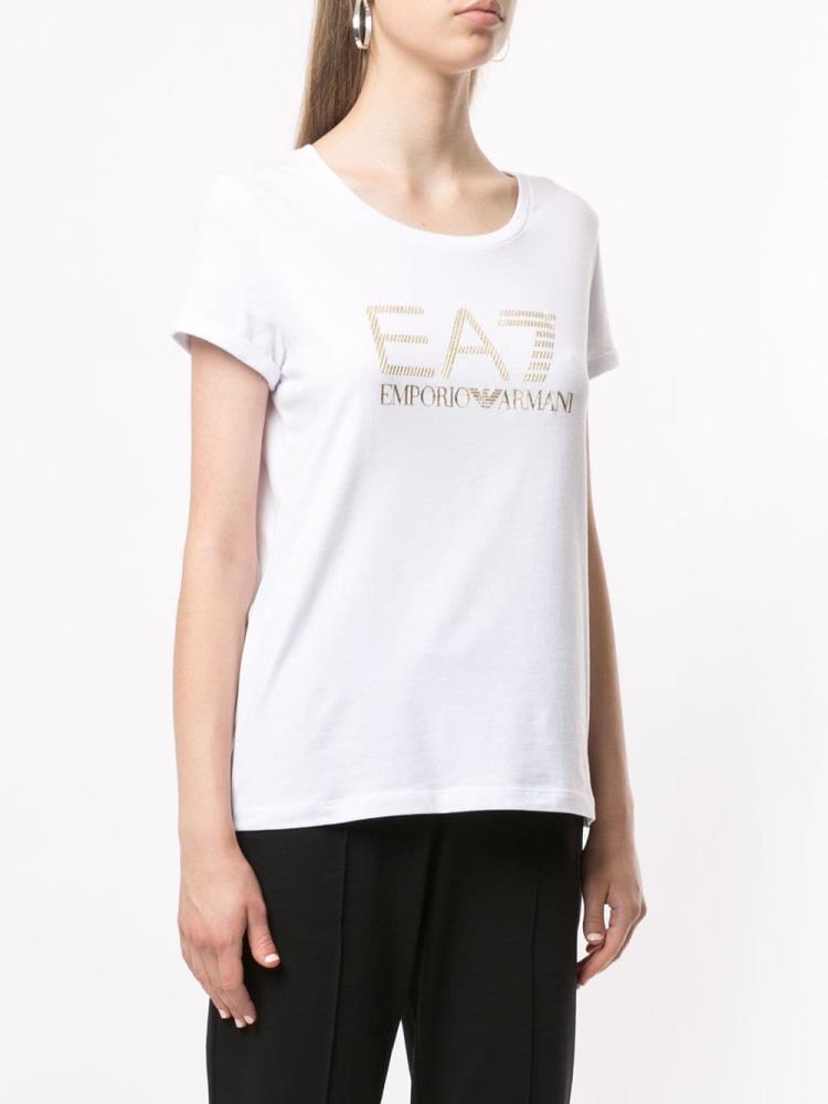 Camiseta Ea7 Emporio Armani Logo Mujer Blancas | X0HTO6TX