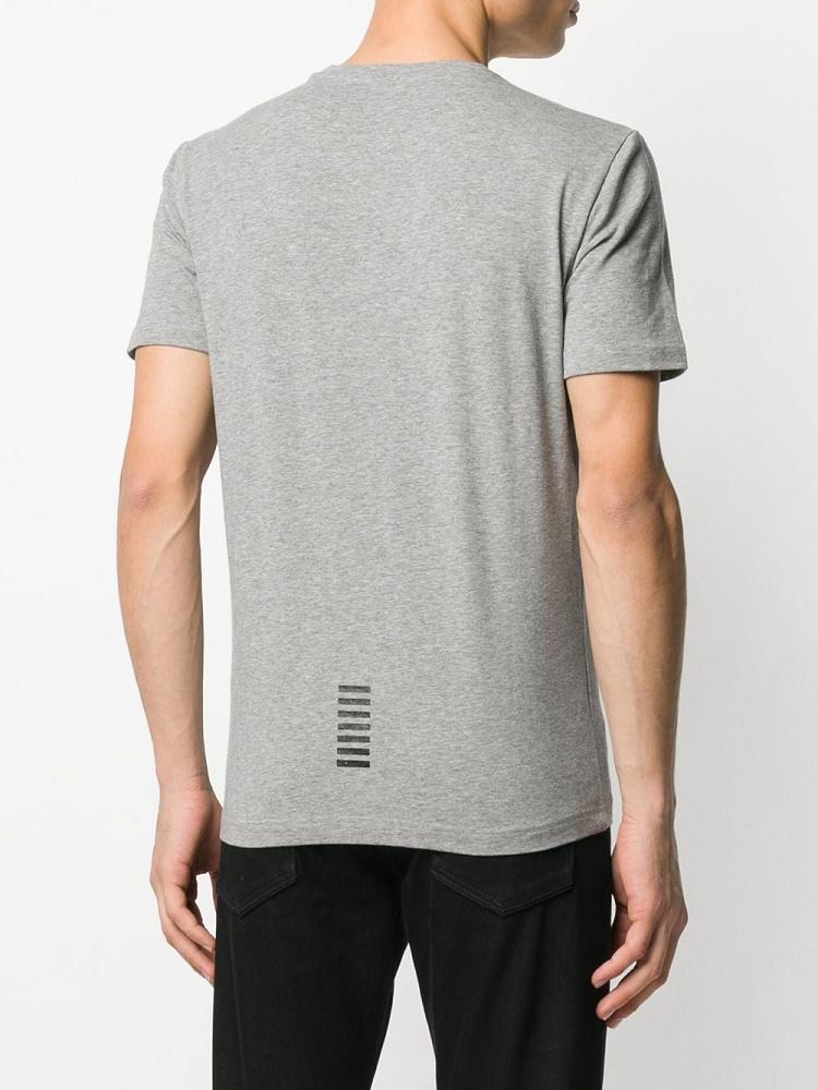 Camiseta Ea7 Emporio Armani Logo Print Hombre Gris | XVURO2FP