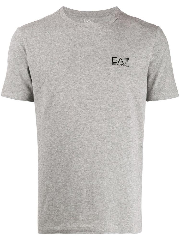 Camiseta Ea7 Emporio Armani Logo Print Hombre Gris | XVURO2FP