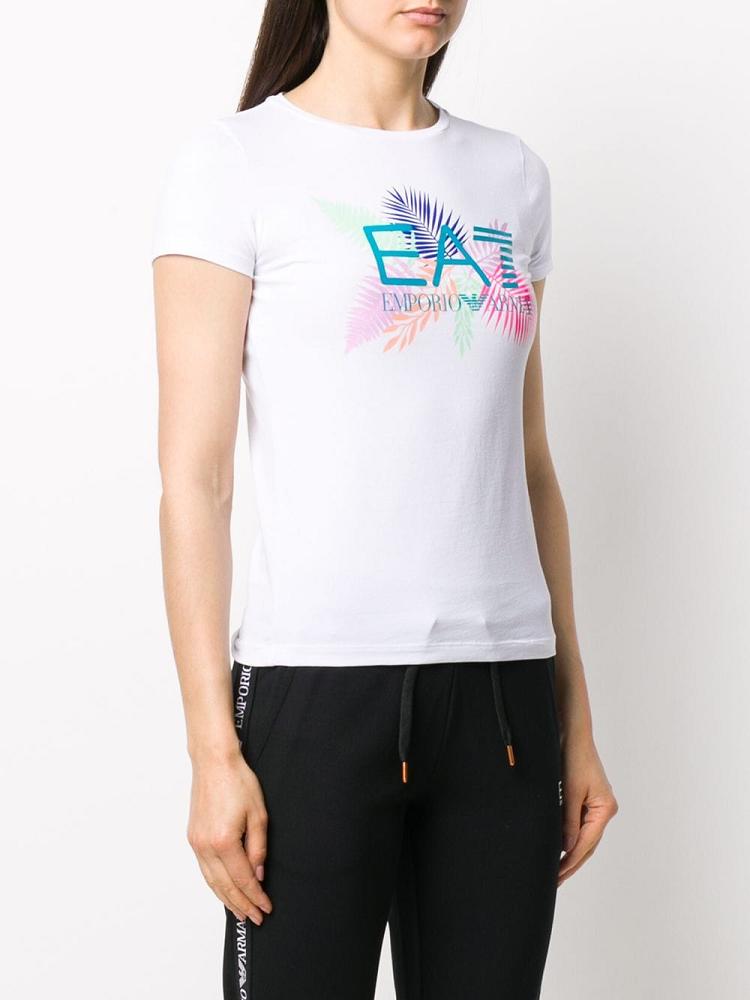 Camiseta Ea7 Emporio Armani Logo Print Mujer Blancas | YWB8F11O