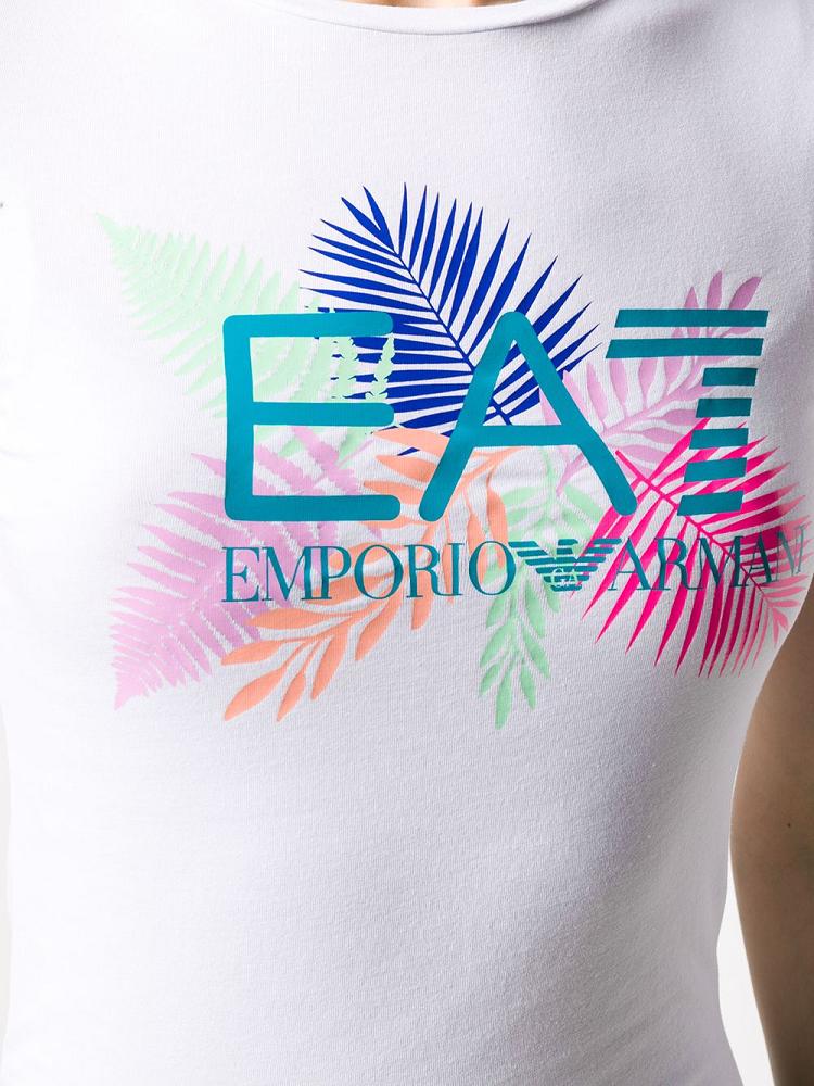 Camiseta Ea7 Emporio Armani Logo Print Mujer Blancas | YWB8F11O