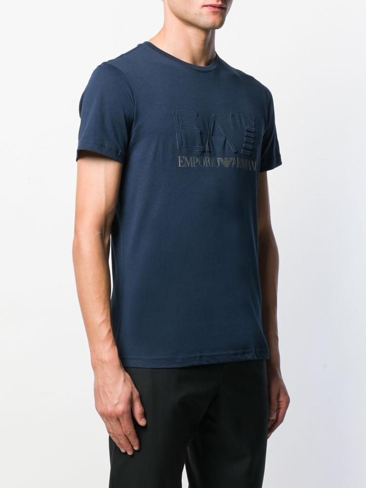 Camiseta Ea7 Emporio Armani Logo Print Hombre Azules | ZWJNWGLO