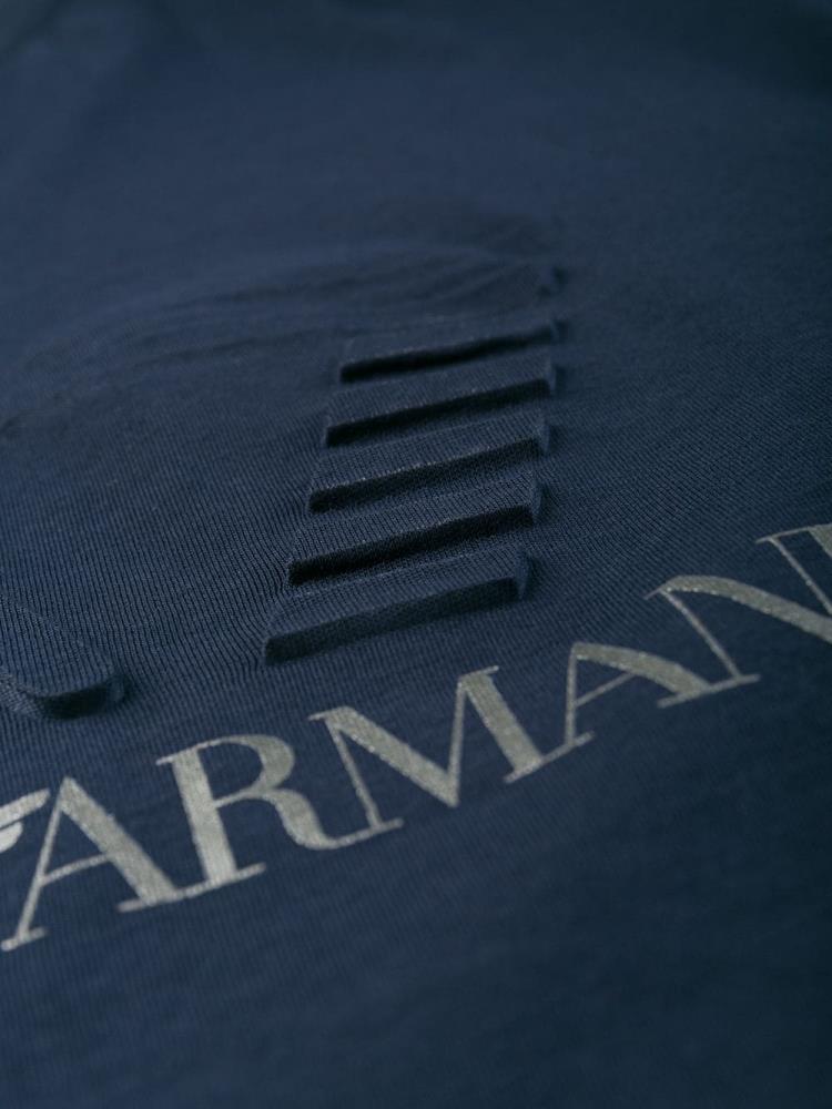 Camiseta Ea7 Emporio Armani Logo Print Hombre Azules | ZWJNWGLO