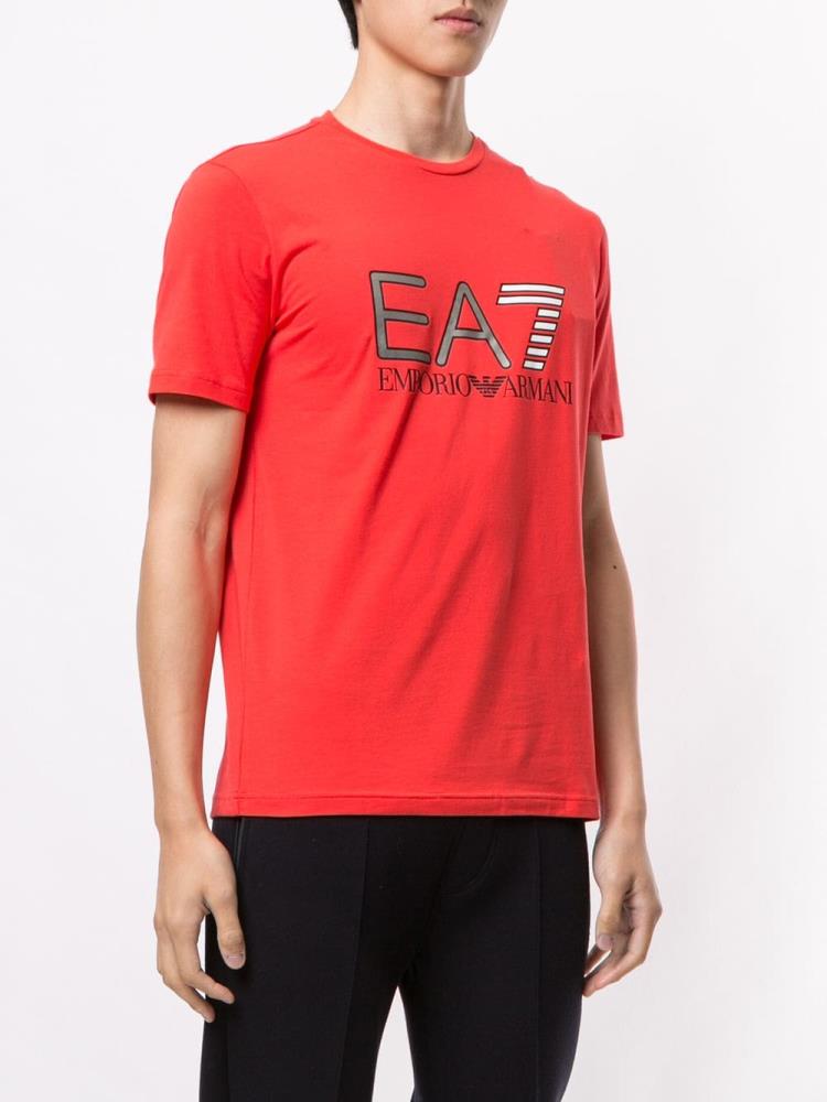 Camiseta Ea7 Emporio Armani Metallic Ea7 Logo Printed Hombre Rojas | 08VPWQH1