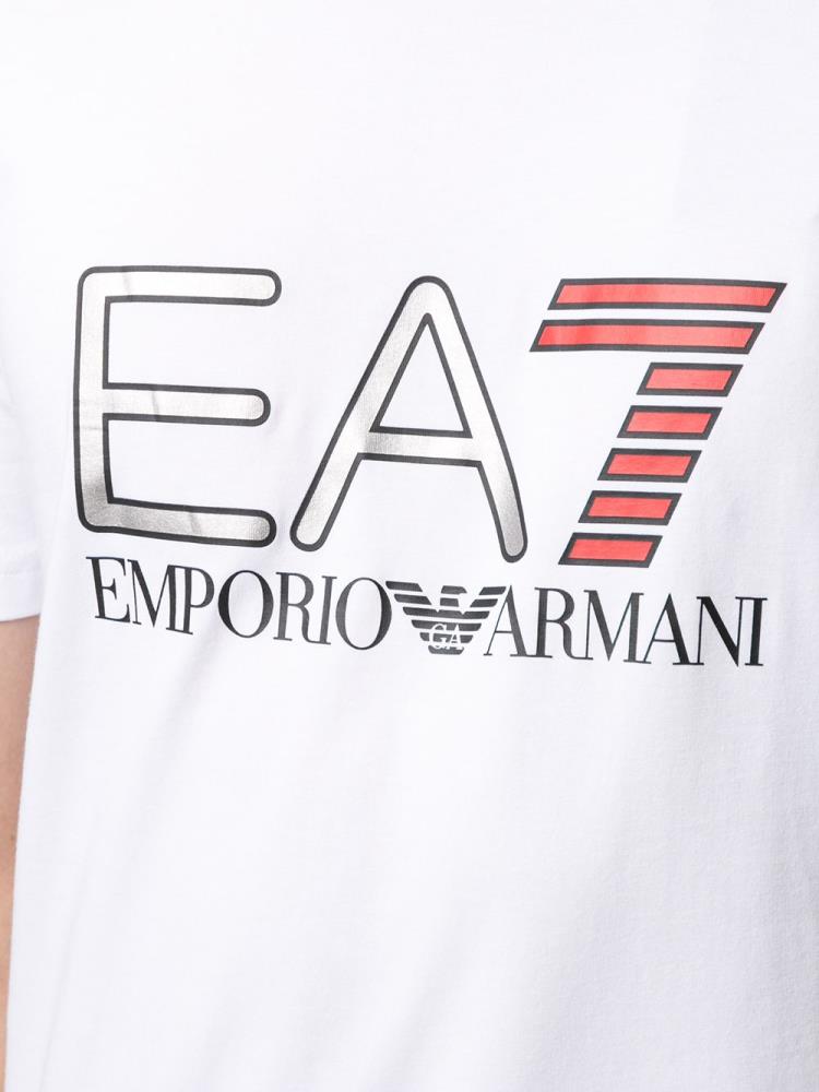 Camiseta Ea7 Emporio Armani Metallic Ea7 Logo Hombre Blancas | MCURXRCF