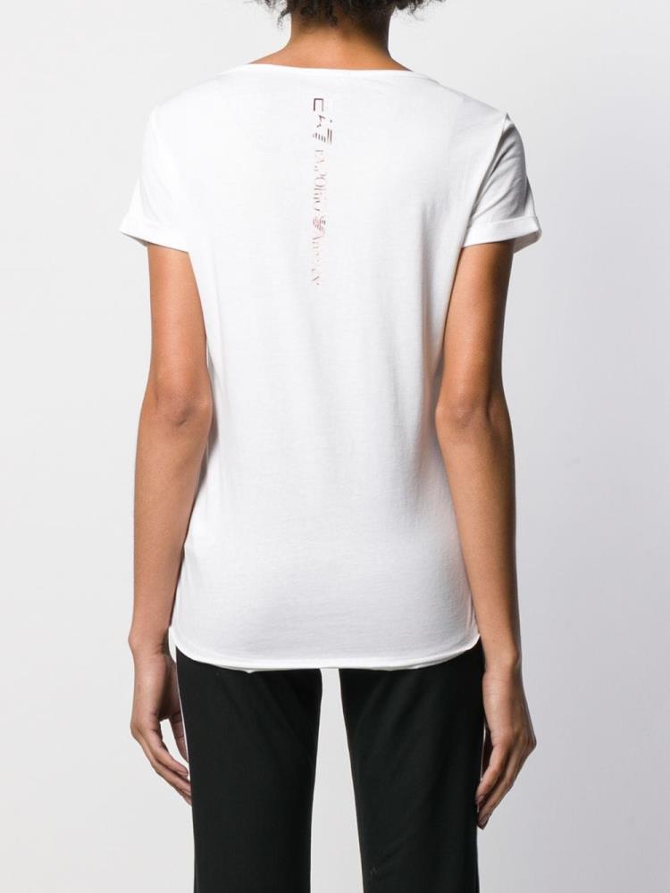 Camiseta Ea7 Emporio Armani Print Mujer Blancas | RFHM4WUM