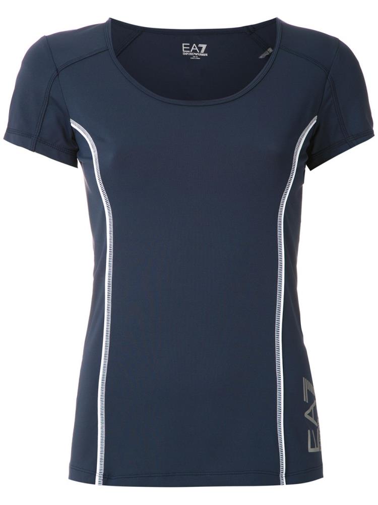 Camiseta Ea7 Emporio Armani Side Logo Mujer Azules | Z2QBL8A2