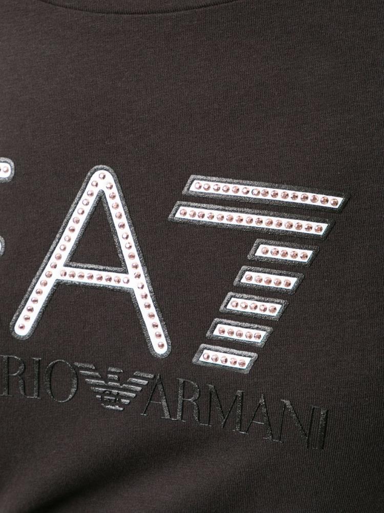 Camiseta Ea7 Emporio Armani Train Studded Logo Mujer Negras | GLEKOTJF