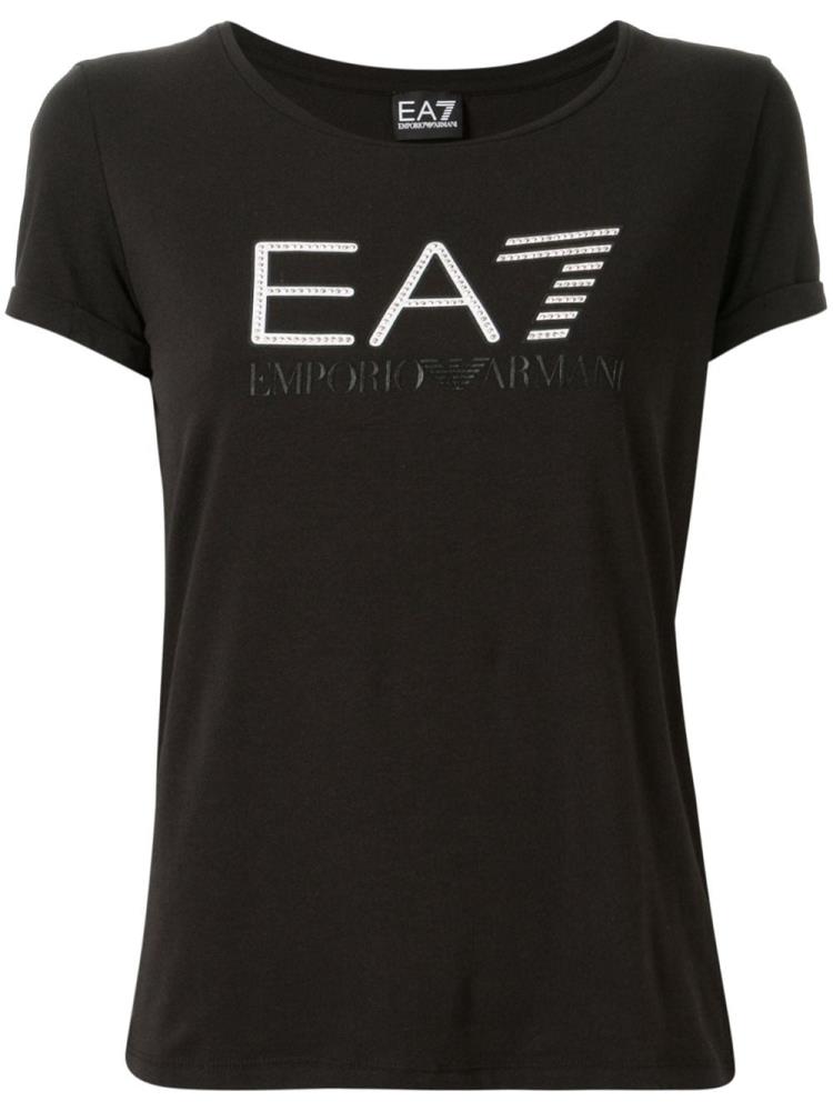 Camiseta Ea7 Emporio Armani Train Studded Logo Mujer Negras | GLEKOTJF