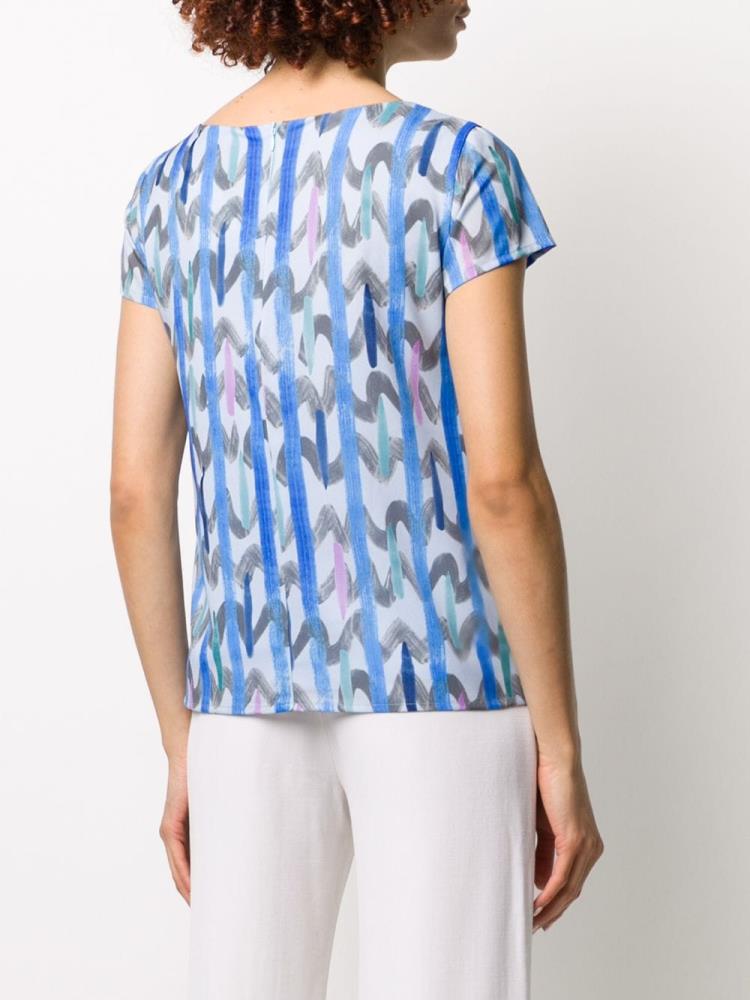 Camiseta Armani Emporio Abstract Patterned Mujer Azules | L11XUW3E