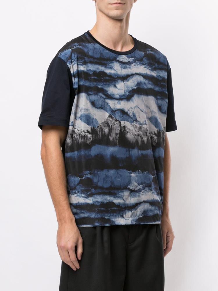 Camiseta Armani Emporio Abstract Print Hombre Azules | VT6NUT1C