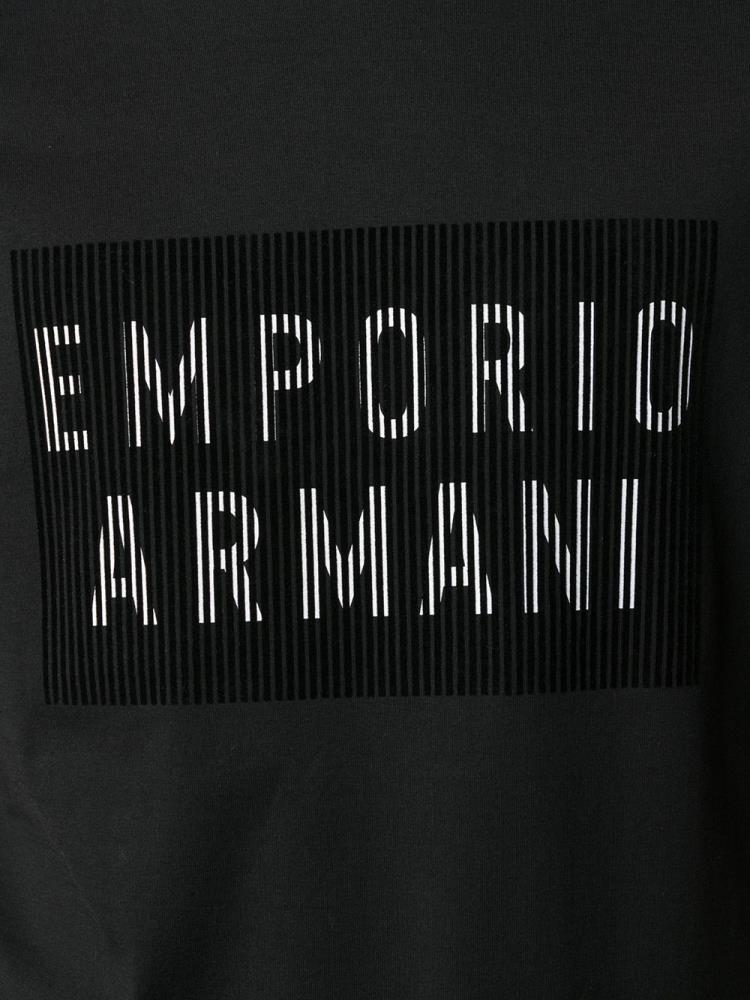 Camiseta Armani Emporio Barcode Logo Print Hombre Negras | EO3H2XPZ