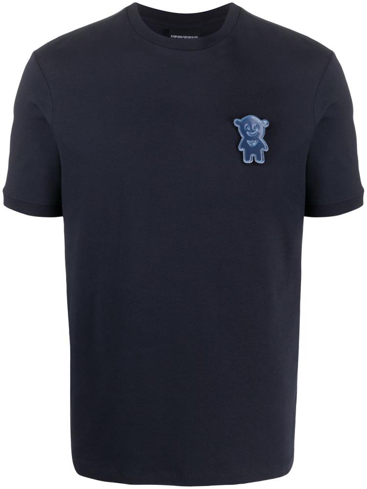 Camiseta Armani Emporio Bear Patch Hombre Azules | WZ7GFYHV