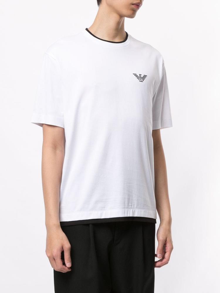 Camiseta Armani Emporio Chest Logo Hombre Blancas | TU7LMGXR