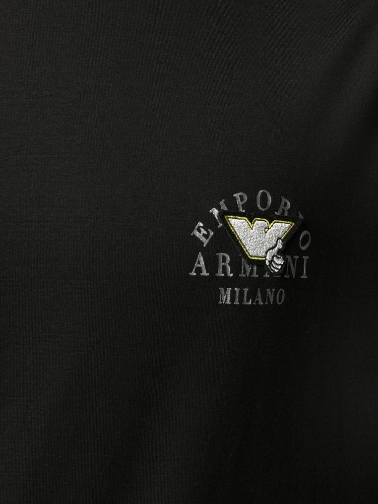 Camiseta Armani Emporio Chest Logo Hombre Negras | XZGHQ0RL