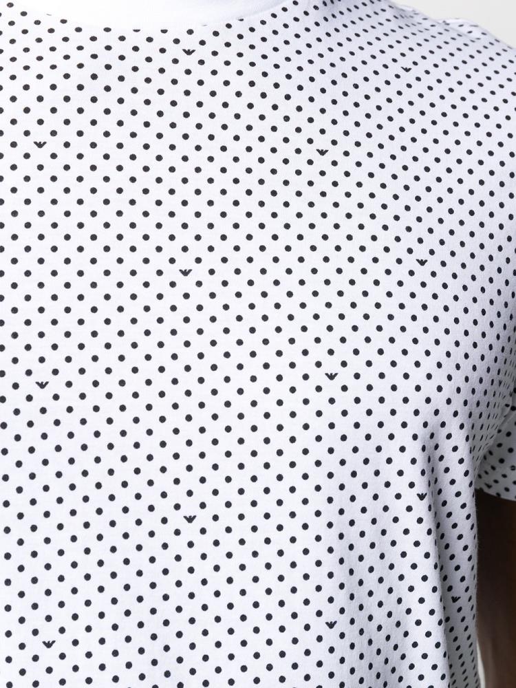 Camiseta Armani Emporio Dotted Crew Neck Hombre Blancas Negras | GKNEAG5C