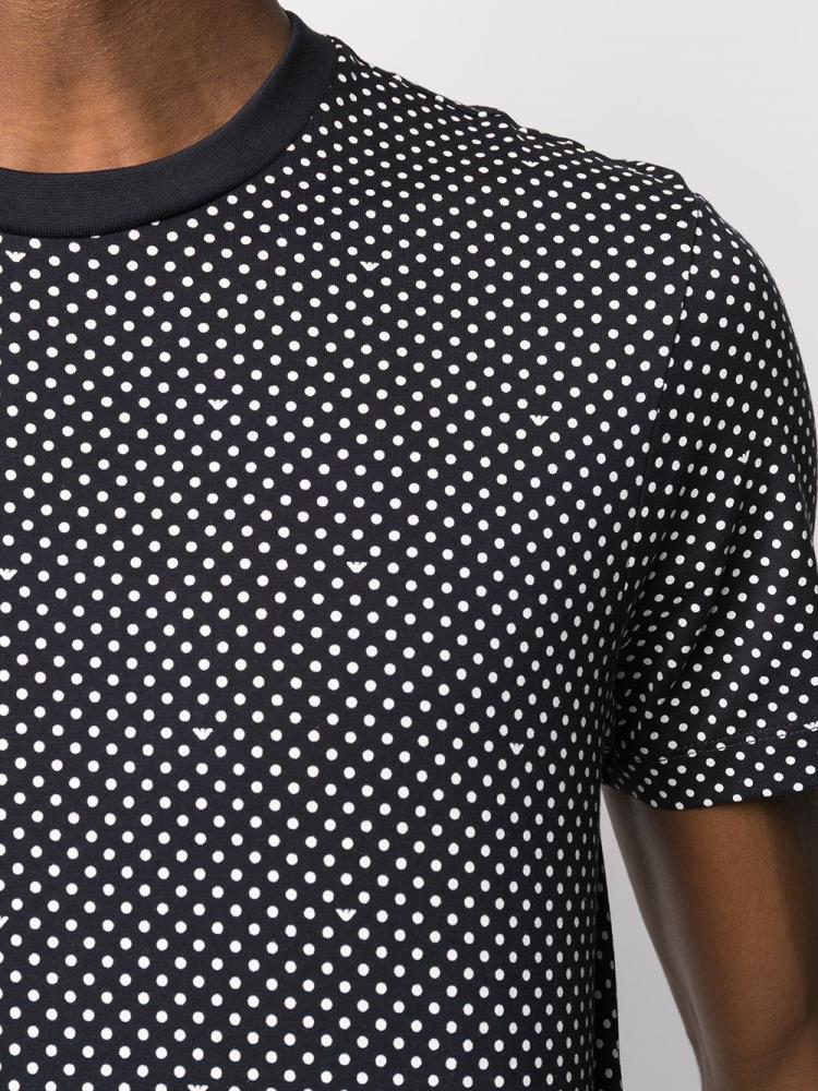 Camiseta Armani Emporio Dotted Crew Neck Hombre Azules Blancas | NODX38N0