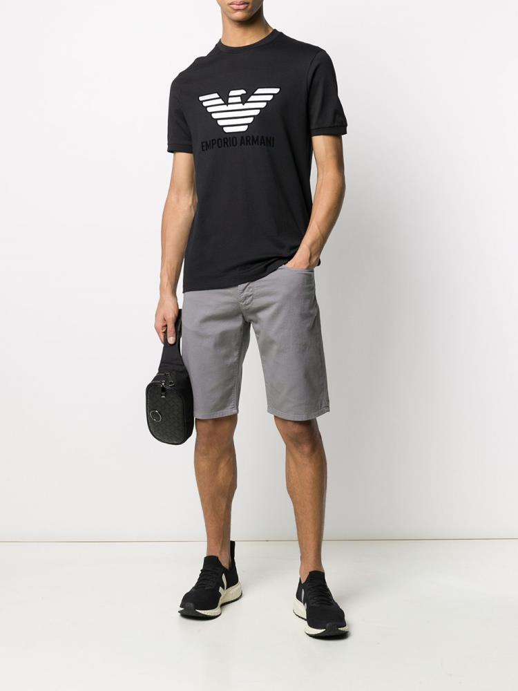 Camiseta Armani Emporio Eagle Logo Hombre Negras | 2ZIJW1BR