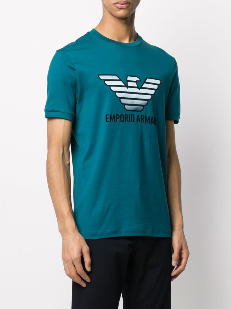 Camiseta Armani Emporio Eagle Logo Hombre Azules | NWK3VYEU