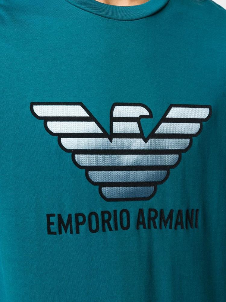 Camiseta Armani Emporio Eagle Logo Hombre Azules | NWK3VYEU