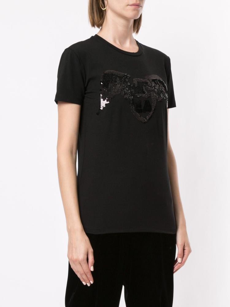 Camiseta Armani Emporio Eagle Logo Embellished Mujer Negras | QXW1E88E