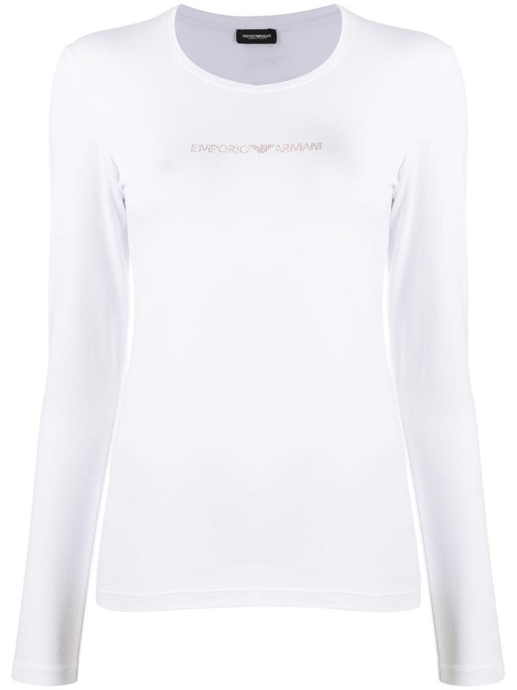 Camiseta Armani Emporio Embellished Logo Mujer Blancas | SK4EC7SJ