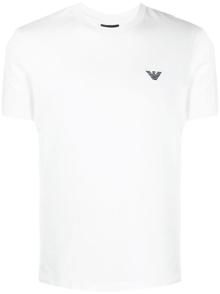 Camiseta Armani Emporio Embroidered Logo Hombre Blancas | 0V9VMZZP