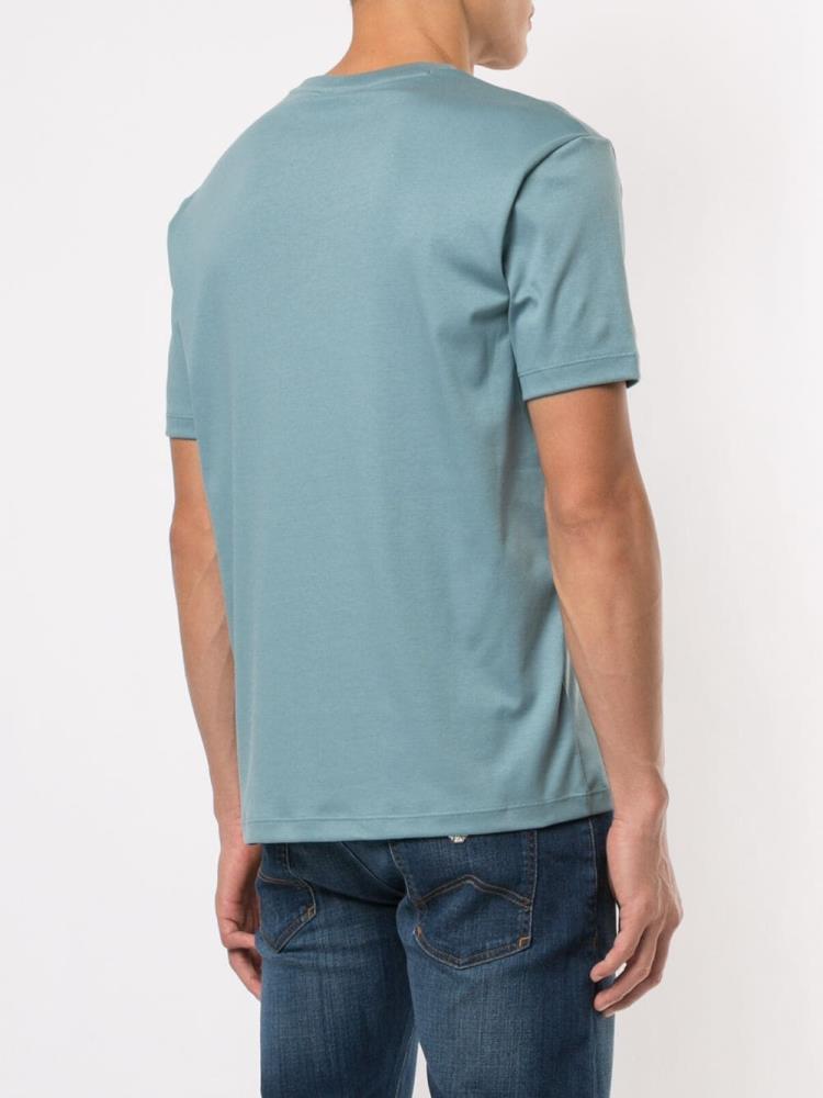 Camiseta Armani Emporio Embroidered Logo Hombre Azules | JZFKZVJB