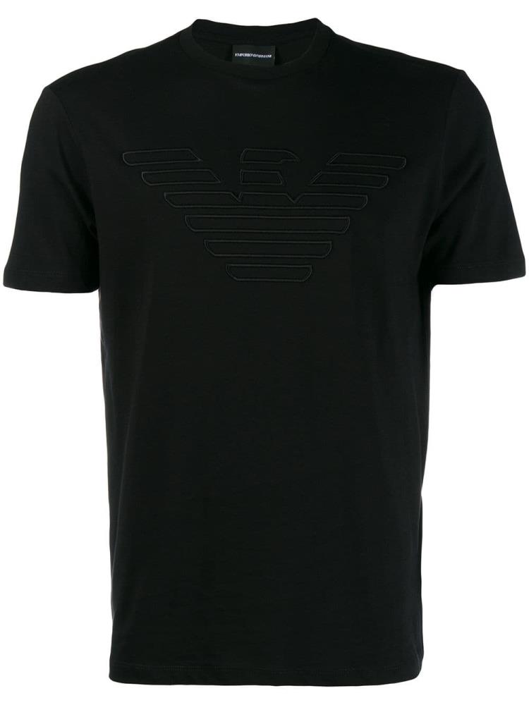 Camiseta Armani Emporio Embroidered Brand Eagle Hombre Negras | YF84TGCG